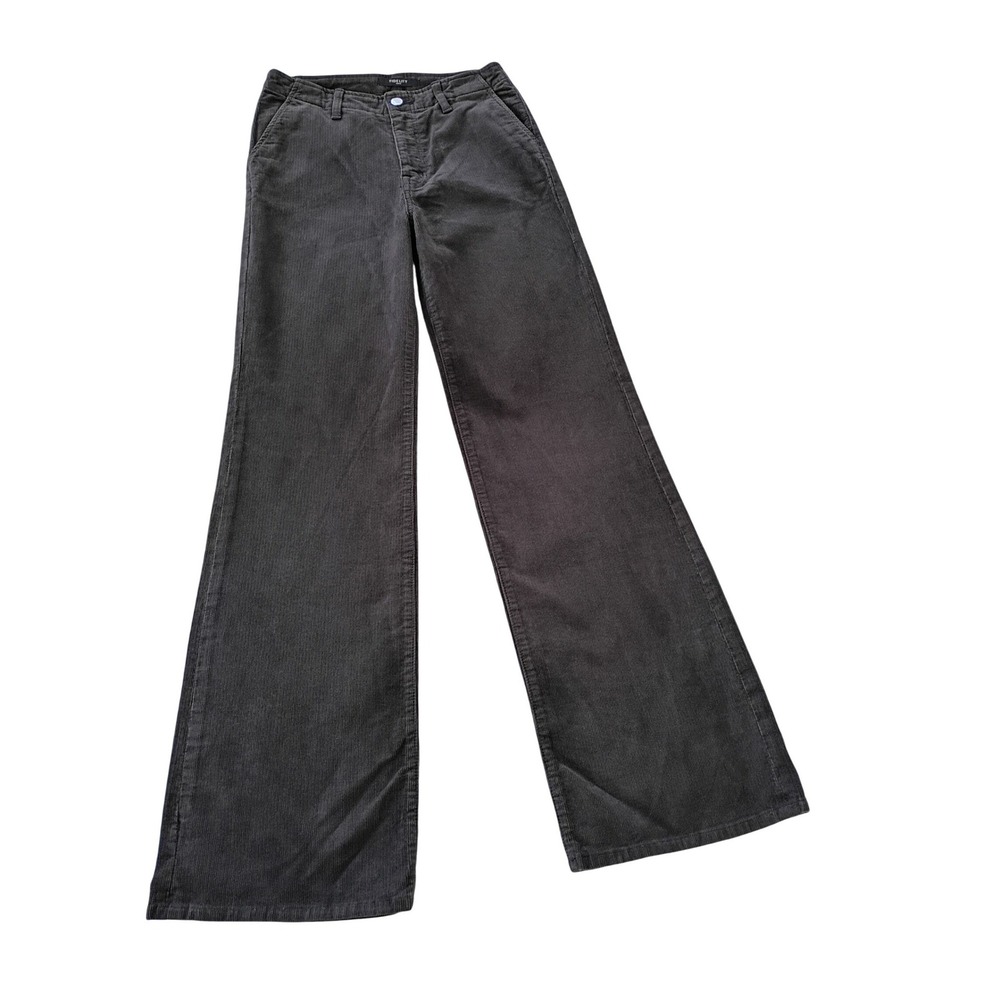 NWT FIDELITY Makana Wide Leg Graphite Trouser Corduroy Pants 26x33 Tall $218